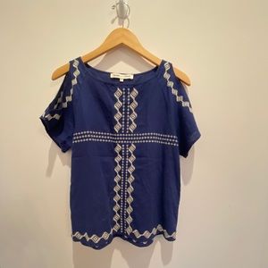 cupcakes and cashmere Blue Aztec Top